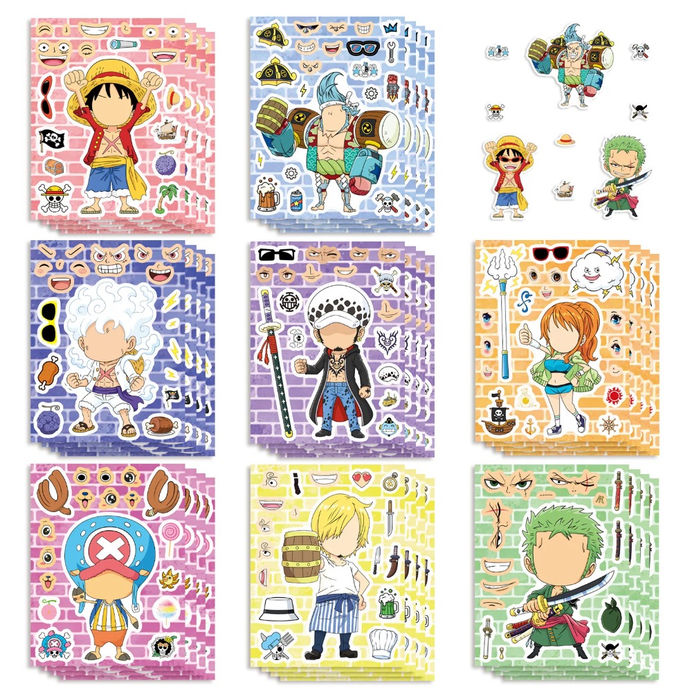 Laptop Accessories Kit - 8/16/24 feuilles d'autocollants puzzle One Piece