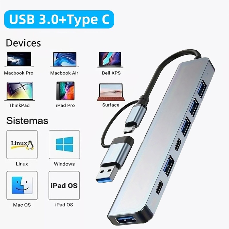 Laptop Accessories And Gadgets - Hub USB3.0 2 en 1, 7