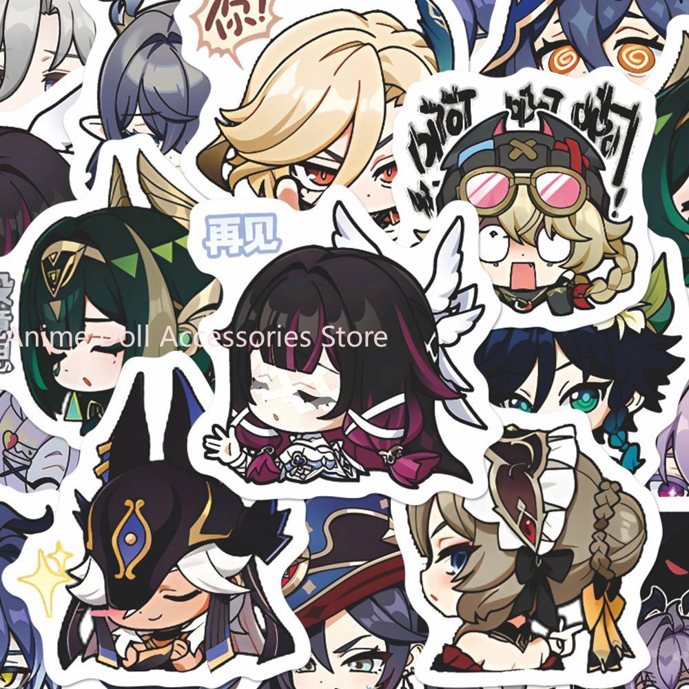 Laptop Accessories Stickers - 64 autocollants Genshin Impact Moon Maiden,