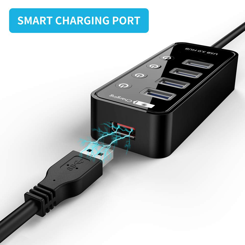USB HUB 3.0 4 7 ports chargeur - Laptop Lock Cable avis et prix